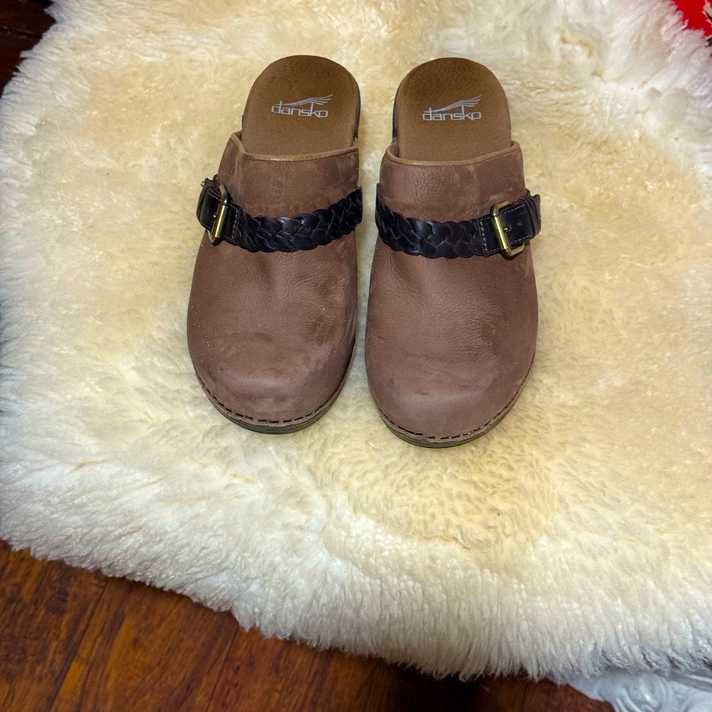 Dansko Melanie Brown Suede Clogs